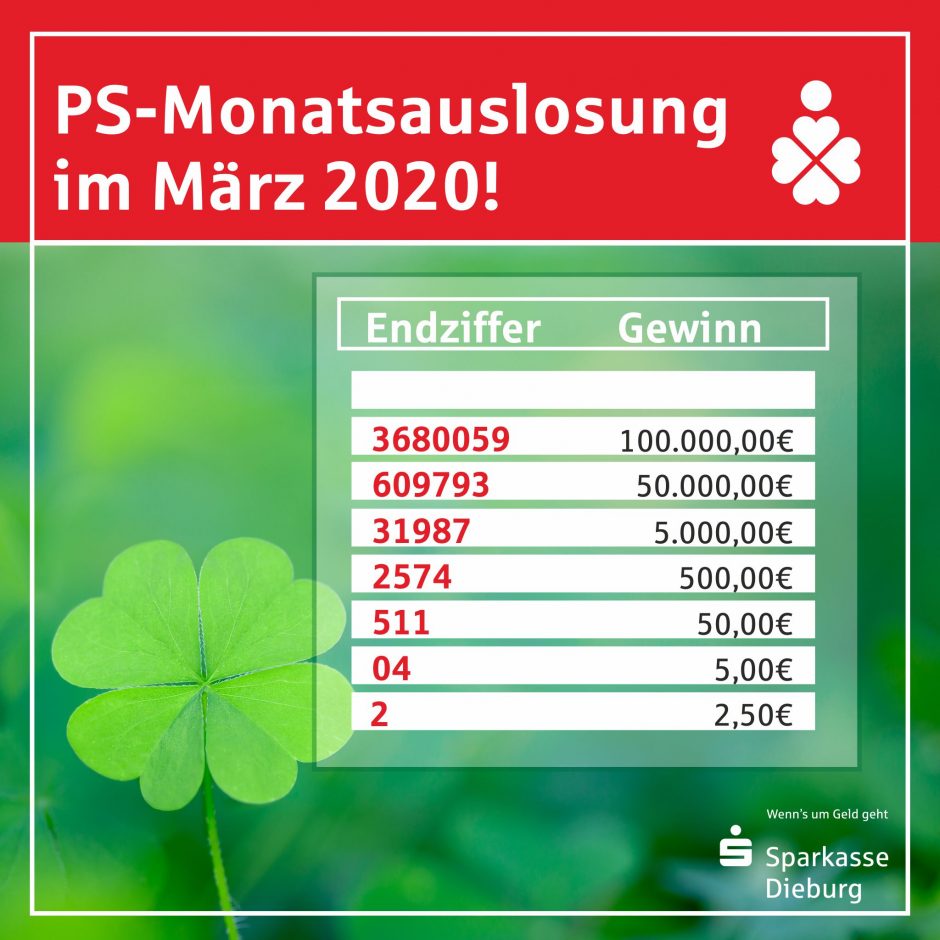 PS-Lose im März 2020